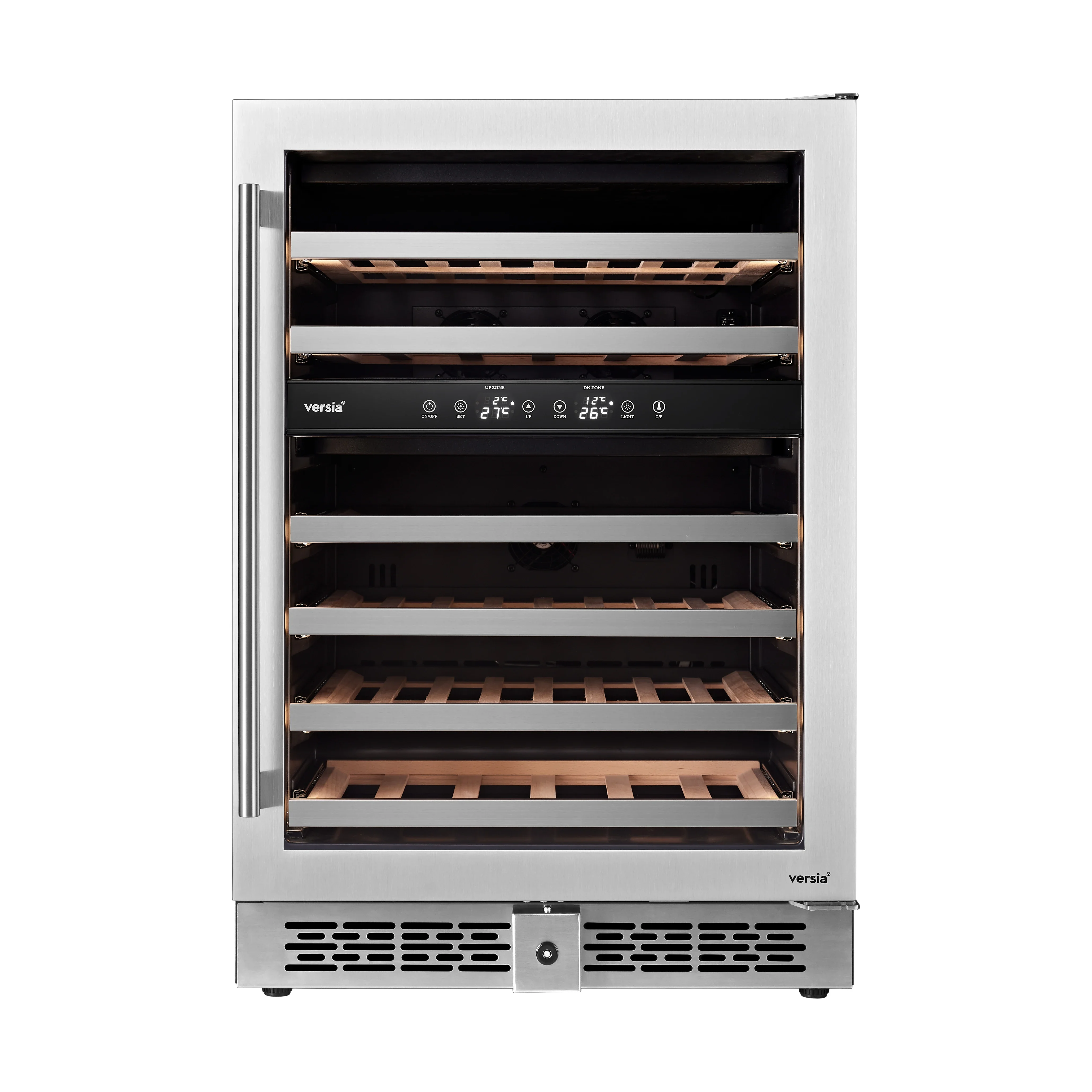 Wooden Cabinet Wine Refrigerator Glass Door Household Fridge Dual Zone Build in Wine Cooler