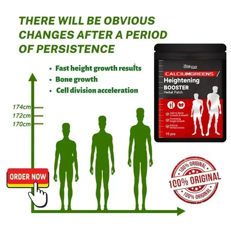 6/10/60PCS Height Growth Patch Promote Bone Heightening Calcium Vitamin D Supplement Adult Children Height Enhancer Foot Patches