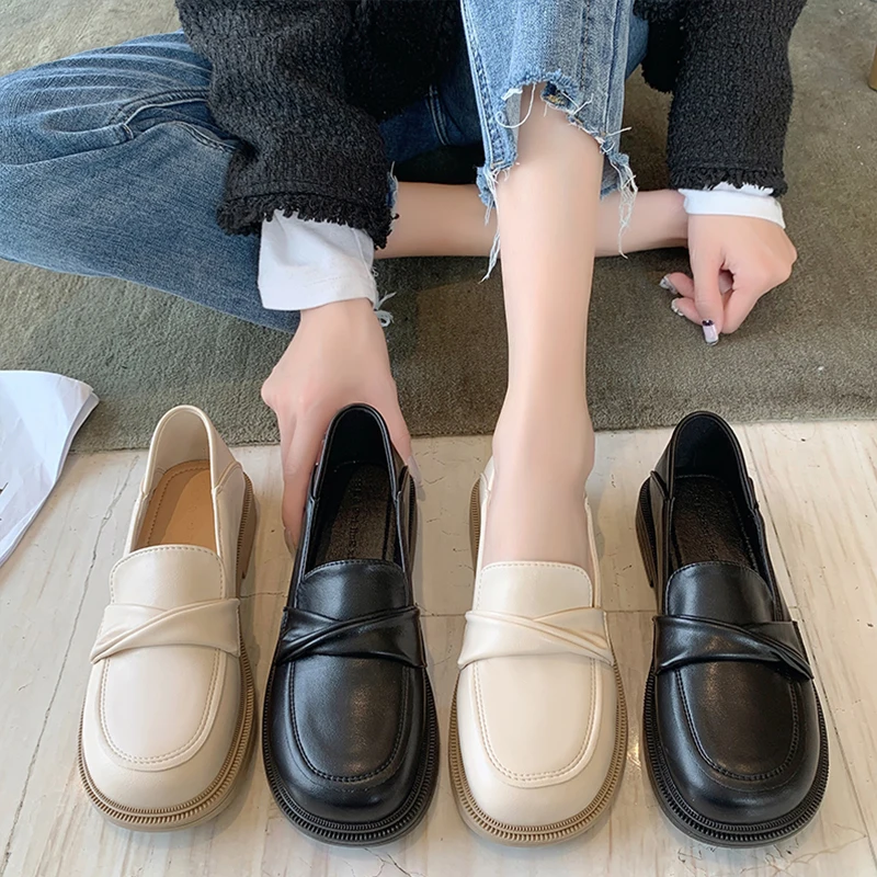 

Shoes Woman Comfortable And Elegant Oxfords Slip-on Casual Female Sneakers Loafers With Fur Round Toe Flats Autumn Shallow Mouth