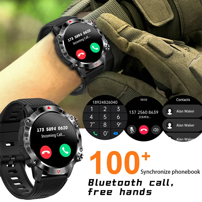 SACOSDING ο  Ʈ ġ ߿   ȭ ð 1.39 ġ ȭ 450mAh IP68  Smartwatch