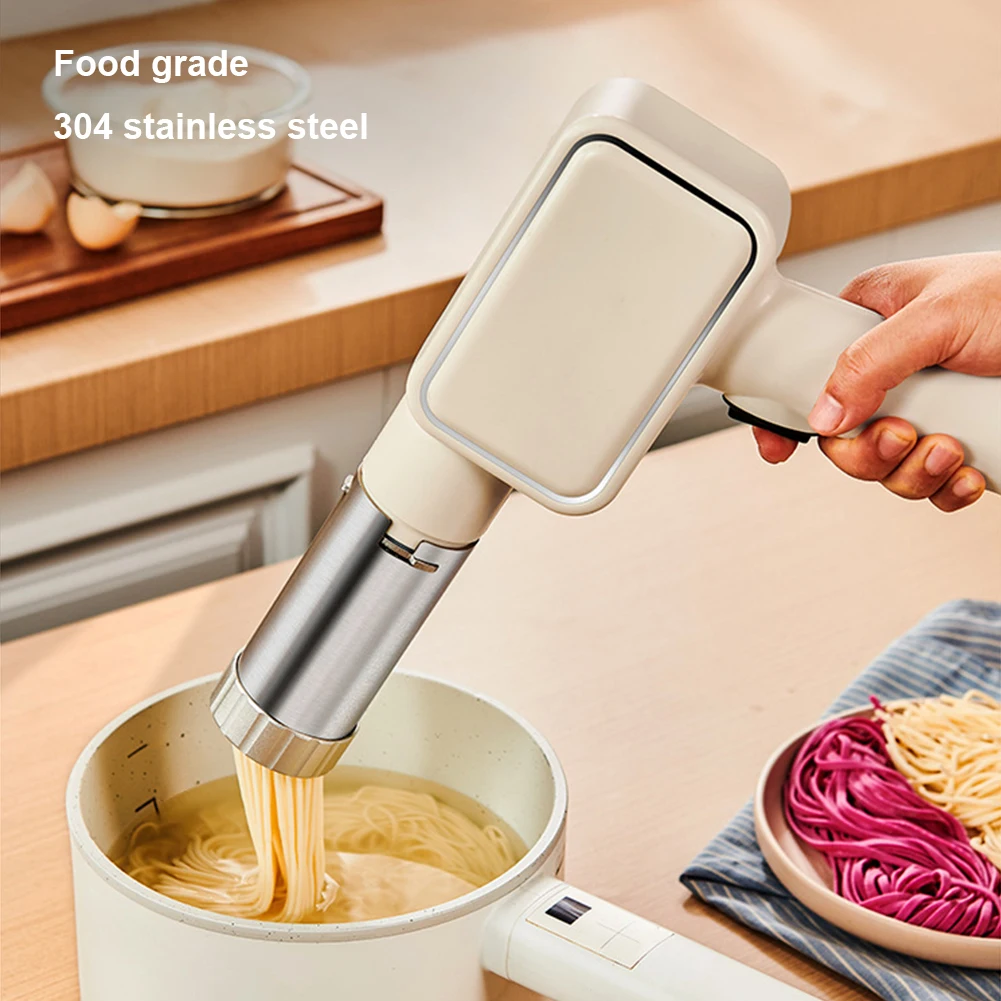 Handheld Pasta Maker Machine with 5 Molds Noodle Maker Machine Automatic Electric Stainless Steel Noodle Maker Kitchen Tools