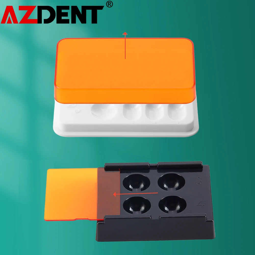 AZDENT 4 trous/8 trous boîte de rangement de placage dentaire dents Patch ombrage lumière mallette de rangement prothèse dentaire retenue molaire boîtes
