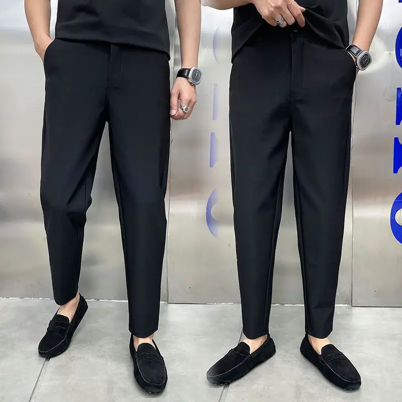 

Men Pants Streetwear Joggers Casual Harem Trousers Harajuku Tapered Male Blazer Pants High Streetwear Elastic Waist Pants A64