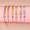 Fnixtar 10 pièces Bracelet d'amant en acier inoxydable réglable rose bleu strass Bracelets Couple amoureux cadeau
