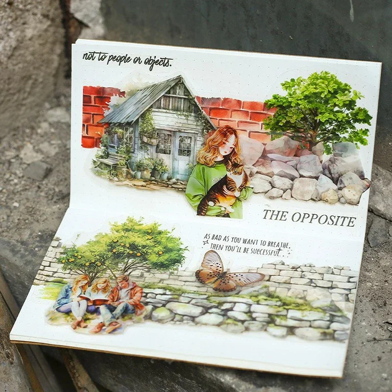 Mr. Paper, 200cm/roll, Stone Wall Path PET Sticker Tape, Collage Scrapbook Notebook Diary Stationery Sticker 6