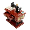 1pc Mini Sewing Machine Style Music Box Hand Crank Vintage Music Boxes Jewelry Box Christmas New Year Birthday Gifts 4