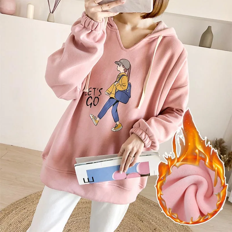 Maternity Breastfeeding Clothes Sweatshirt Embroidery For Nursing Mothers Hoodies Pregnancy Clothes Winter Maternity breastfeeding pregnant top
