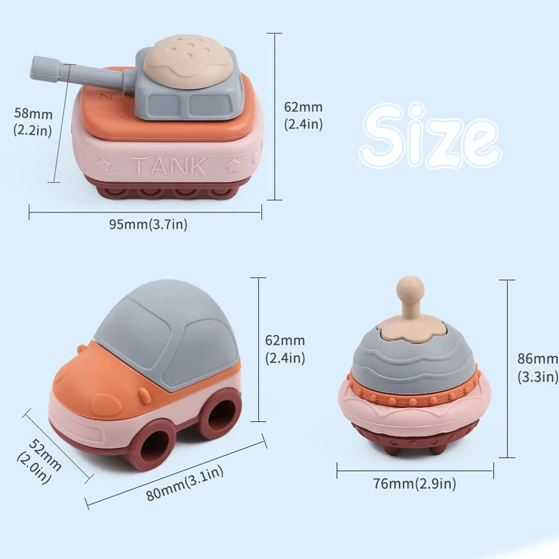 Baby Silicone Stacked Toys Tactile Sensory Soft Building Blocks Toy Push Bubble Hand Eye Coordination Montessori Education Toy