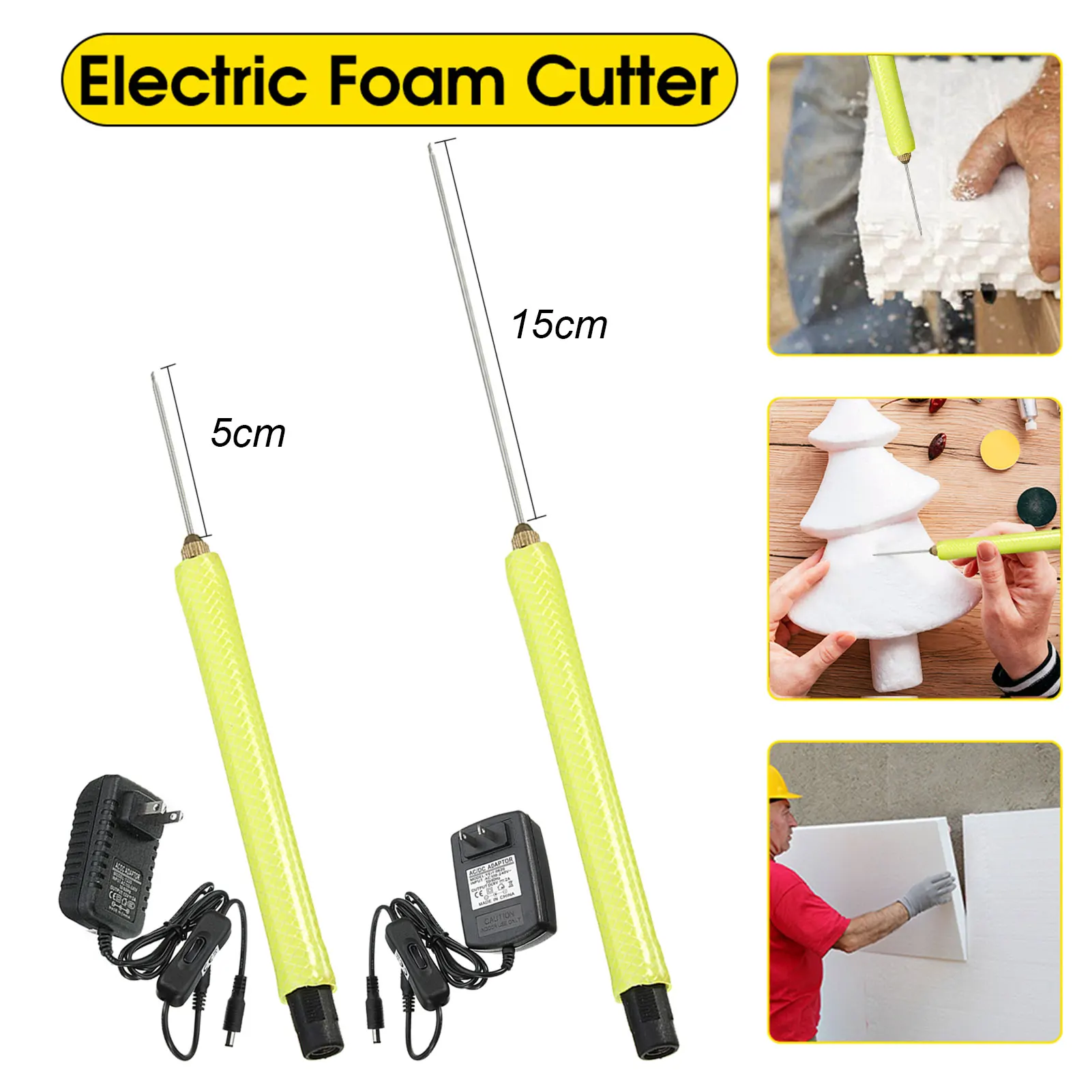 

5/15CM Foam Cutter Knife Pen Stainless Steel Pen With Plug Hand Held Craft Cut For Electronic Styrofoam Heater Tube Machine