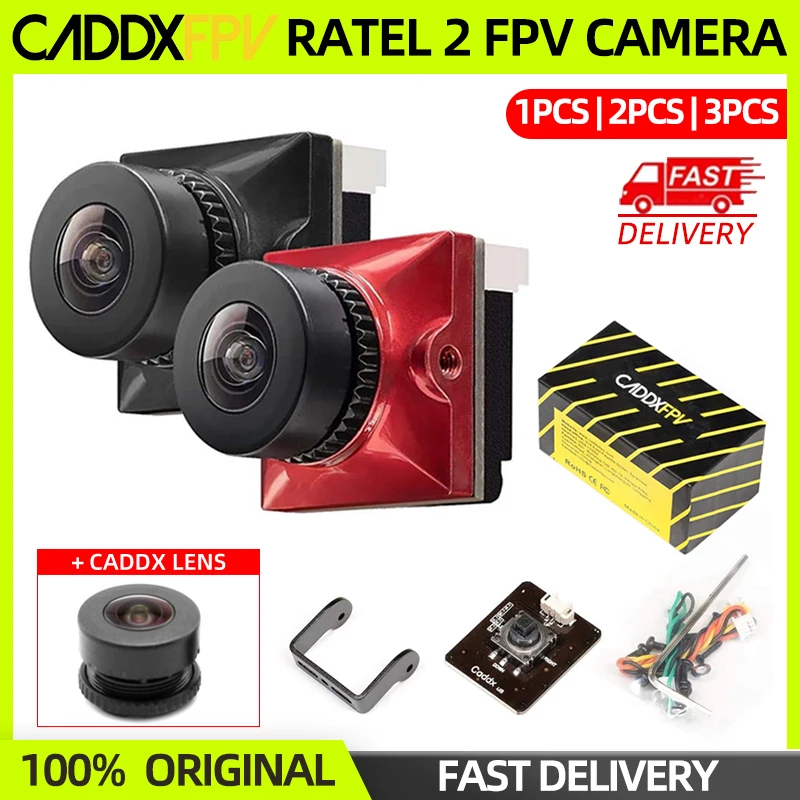 1/2PCS Caddx Ratel2 Ratel 2 V2 FPV Camera 2.1mm Lens 16:9/4:3 NTSC/PAL ...