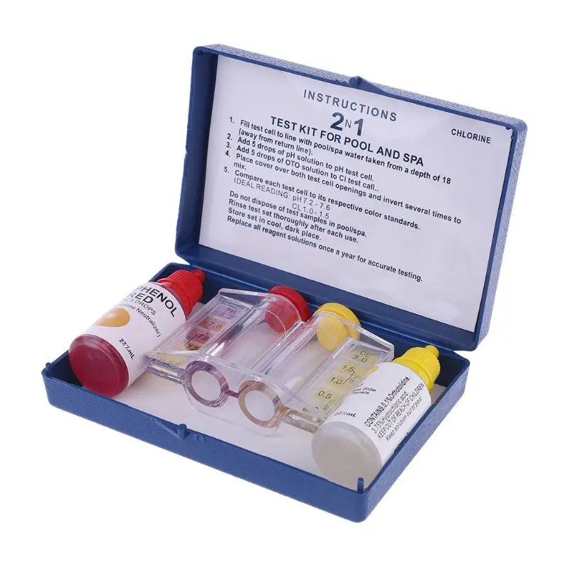 Professional Swimming Pool Special Test Kit PH Liquid Inspection Quality Box Water Component Test Water Chlorine Drop Shipping avtomaticheskaya stanciya obrabotki vody bayrol pool relax chlorine 183100 parametry ph i redox