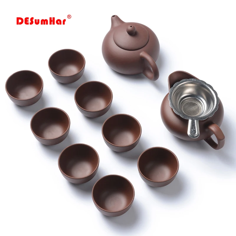Handmade Purple Clay Kung Fu Tea Set Yixing Teapot Drinkware Tea Pot