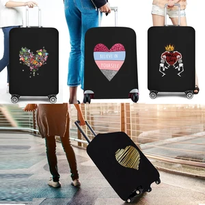 Fashion Thicker Suitcase Cover High Elastic Love Heart Shaped Luggage Case Dust Cover 18-28Inch Suitcase Essential Accessories