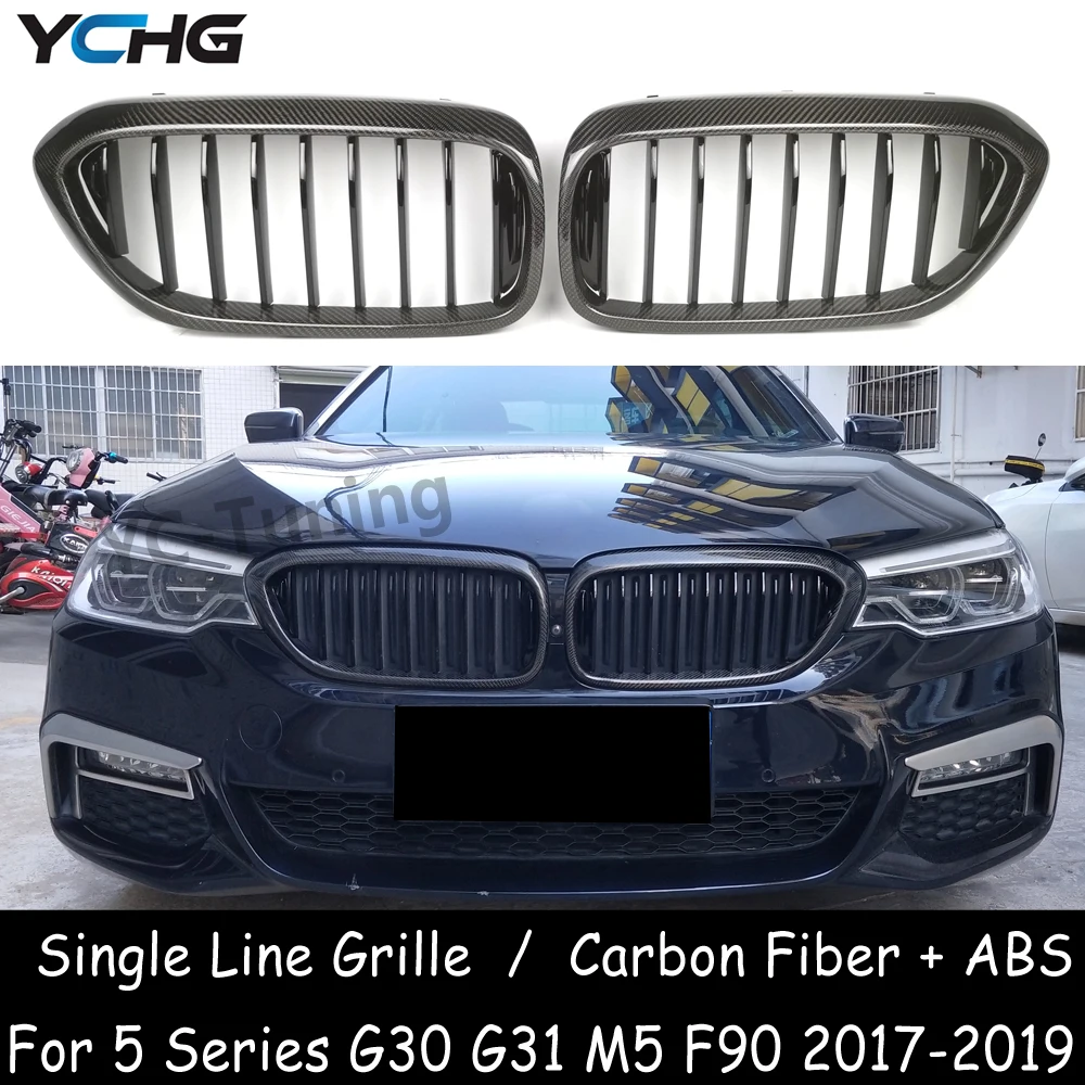G30 M5 F90 Abs + Griglia Paraurti Anteriore In Fibra Di Carbonio Per Bmw Serie 5 G30 G31 M5 F90 Pre-Lci 520I 530I 540I M550I M550D 2017-2019