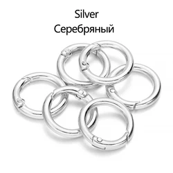Set of 5 Metal O Ring Clasps and Hooks for DIY Projects and Accessories (Silver)