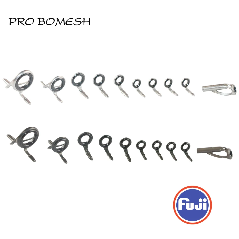 PROBOMESH FUJI Guide and Top 10pcs Set LNOG LOG Guide Micro Casting Set Rod Building component Repair fishing pole DIY fishing rod