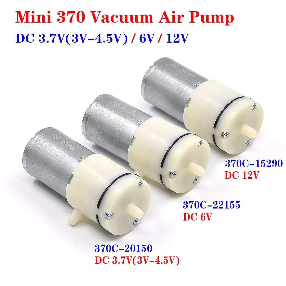 1PC 3.7V/ 6V/ 12V Mini 370 Motor Diaphragm Air Pump 1.8W Vacuum Negative Pressure Suction Pump for Breast Pump/ Beauty Equipment 2