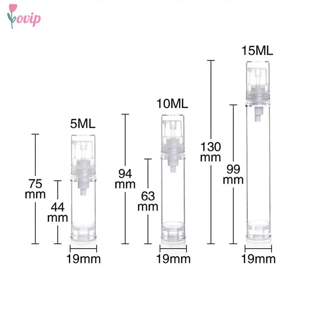 1PCfashion vacuum pressure emulsion bottle with lotion pump on travelling cosmetic packaging Empty airless pump plastic bottles images - 6