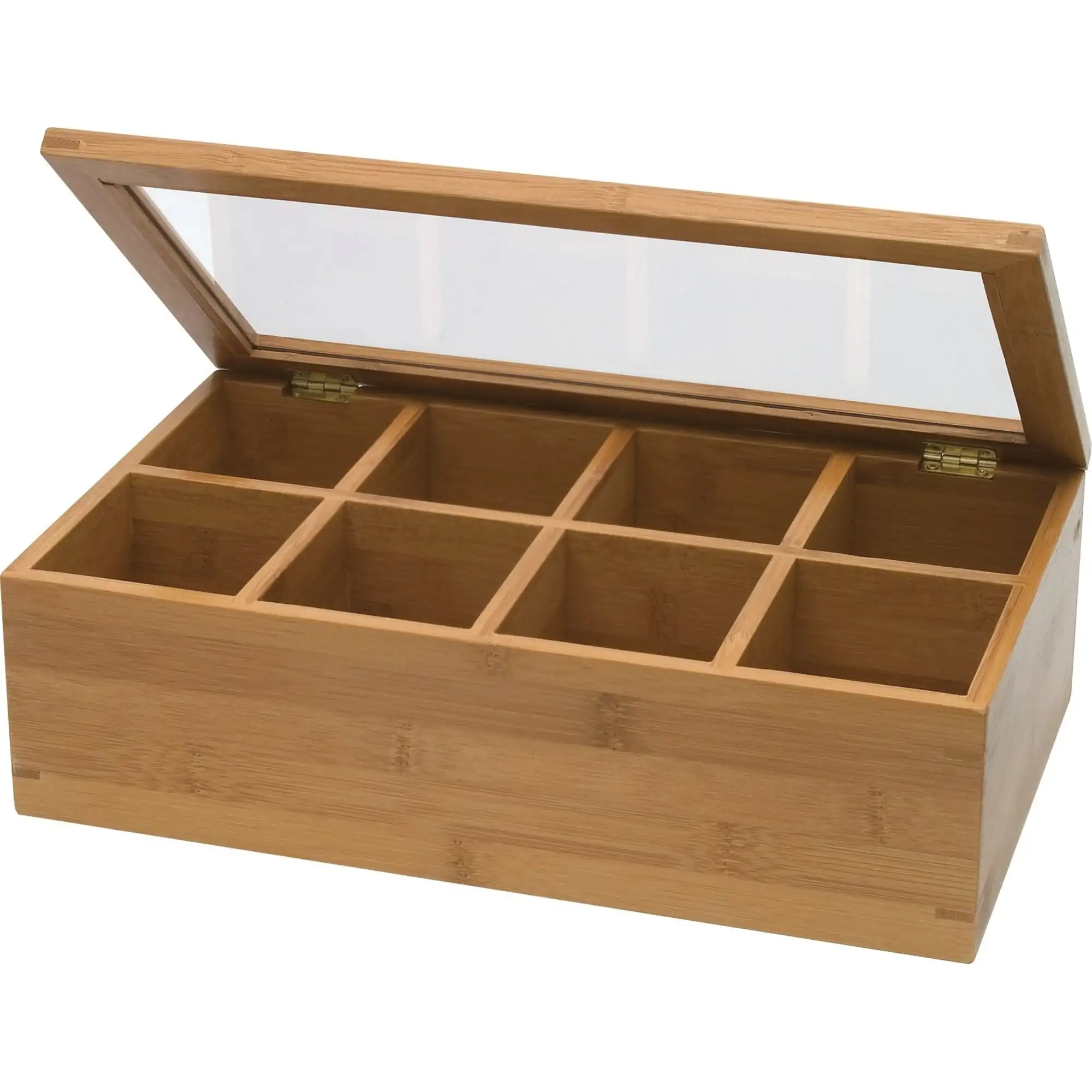 

Lipper Divided 8189 Bamboo Tea Box with Clear Lid, 8 sections