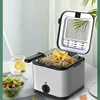 Electric Deep Fryer Mini Deep Fat Fryer Smart Home Fryer Large Capacity Oil-free French Fries Machine// 1.5L 5