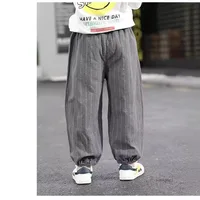 Kids Boys Pants Summer Cotton Linen Children's Boy Trousersloose Slacks Baby Stripes Pants Trousers Child Clothing 2
