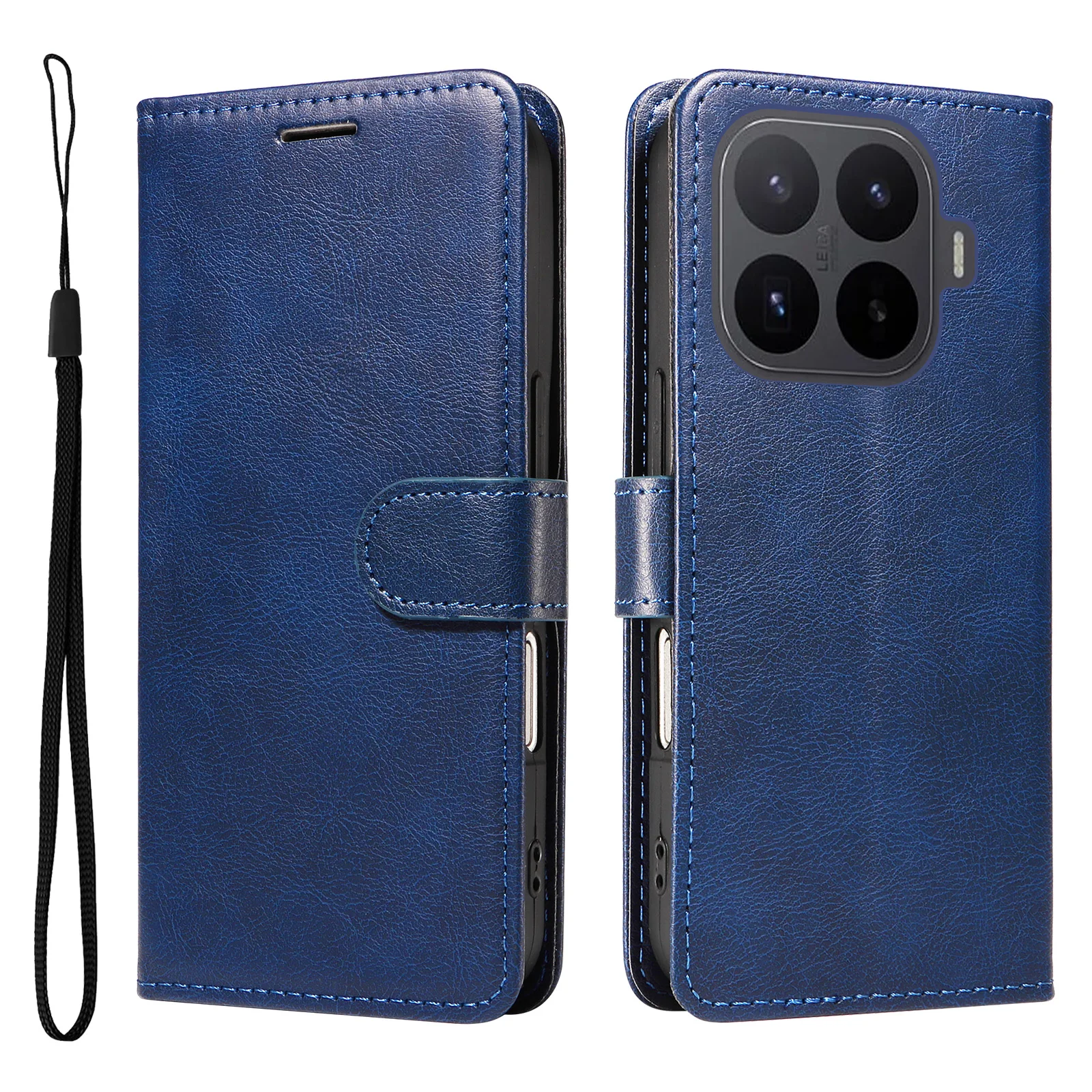 Leather Wallet Flip Phone Case with Card Holder and Stand Feature