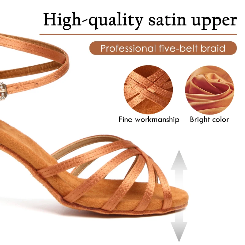 Женские туфли для танцев профессиональные атласные из искусственной кожи на