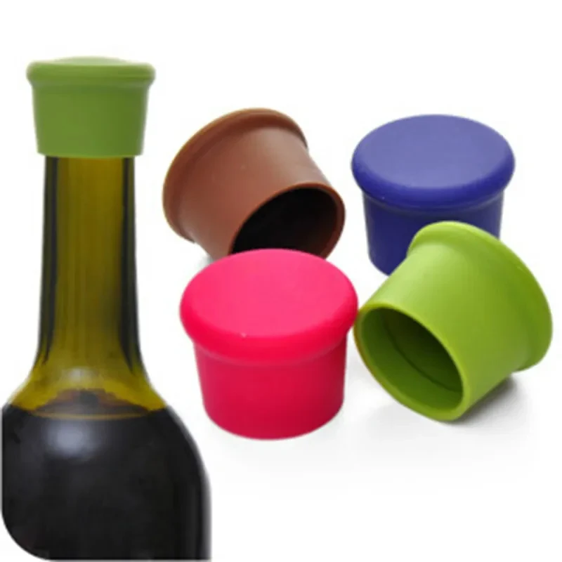 Wine Bottle Stopper Silicone Leak Free Champagne Beer Bottle Cork Plug Lids Red Wine Leak Proof Sealed Cap Kitchen Bar Tools wine corks