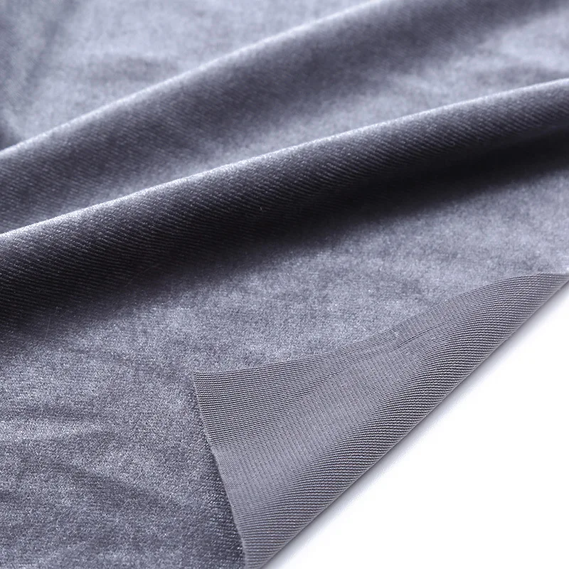 Velvet Fabric Four-sided Elastic By The Meter for Clothing Curtains Diy Sewing Knitted Thickened Winter Plain Black White Cloth 5
