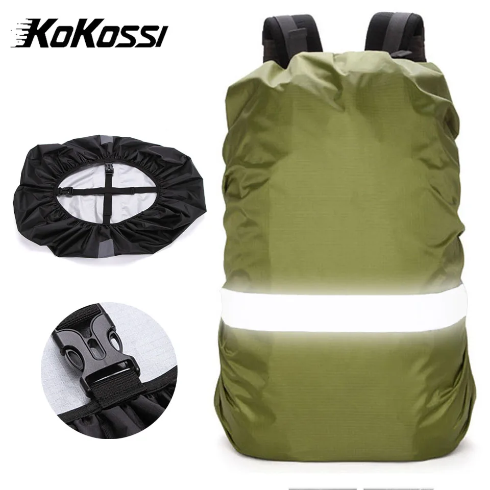 KoKossi 1PCS 더블 버클 반사 레인 커버 20-60L 레인커버 방수 배낭 레..