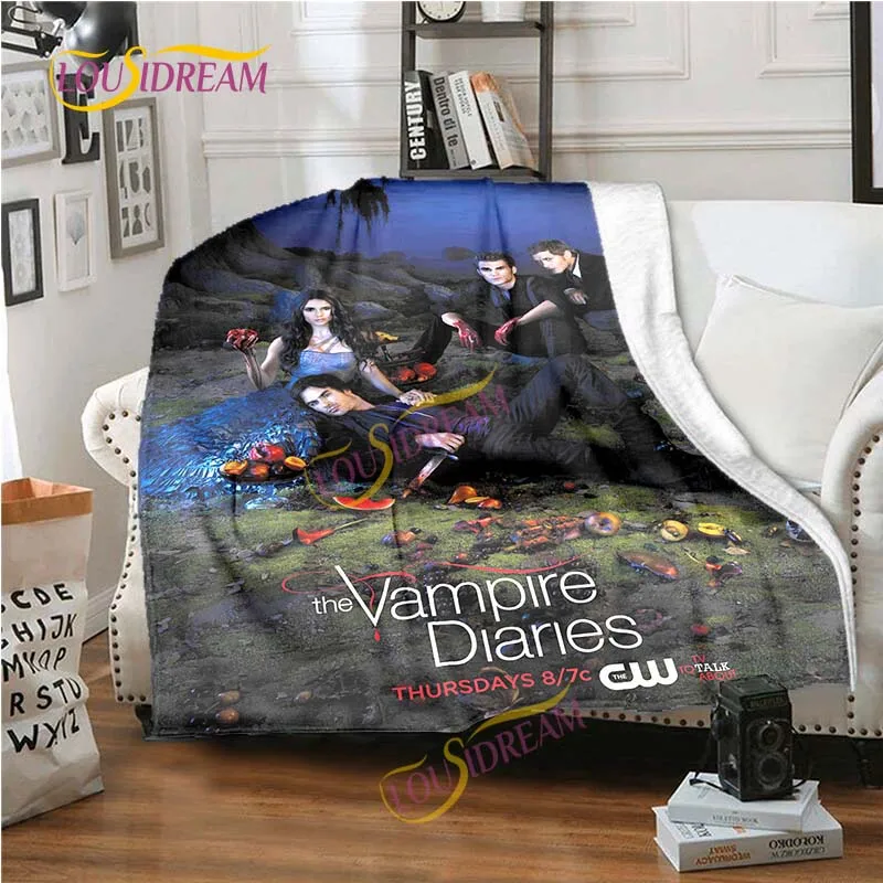 TheVampireDiaries3Dprintingflannelplushblanketbedspreadlazy