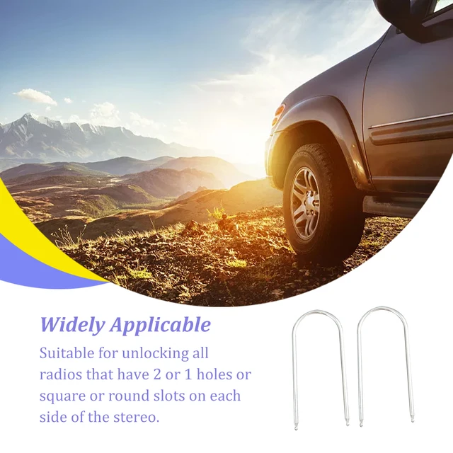 Pack of 2 Radio Removal Tool Workmanship Compact Size Multipurpose Extraction Keys CD Remover Car Repair Supplies Extractor 4