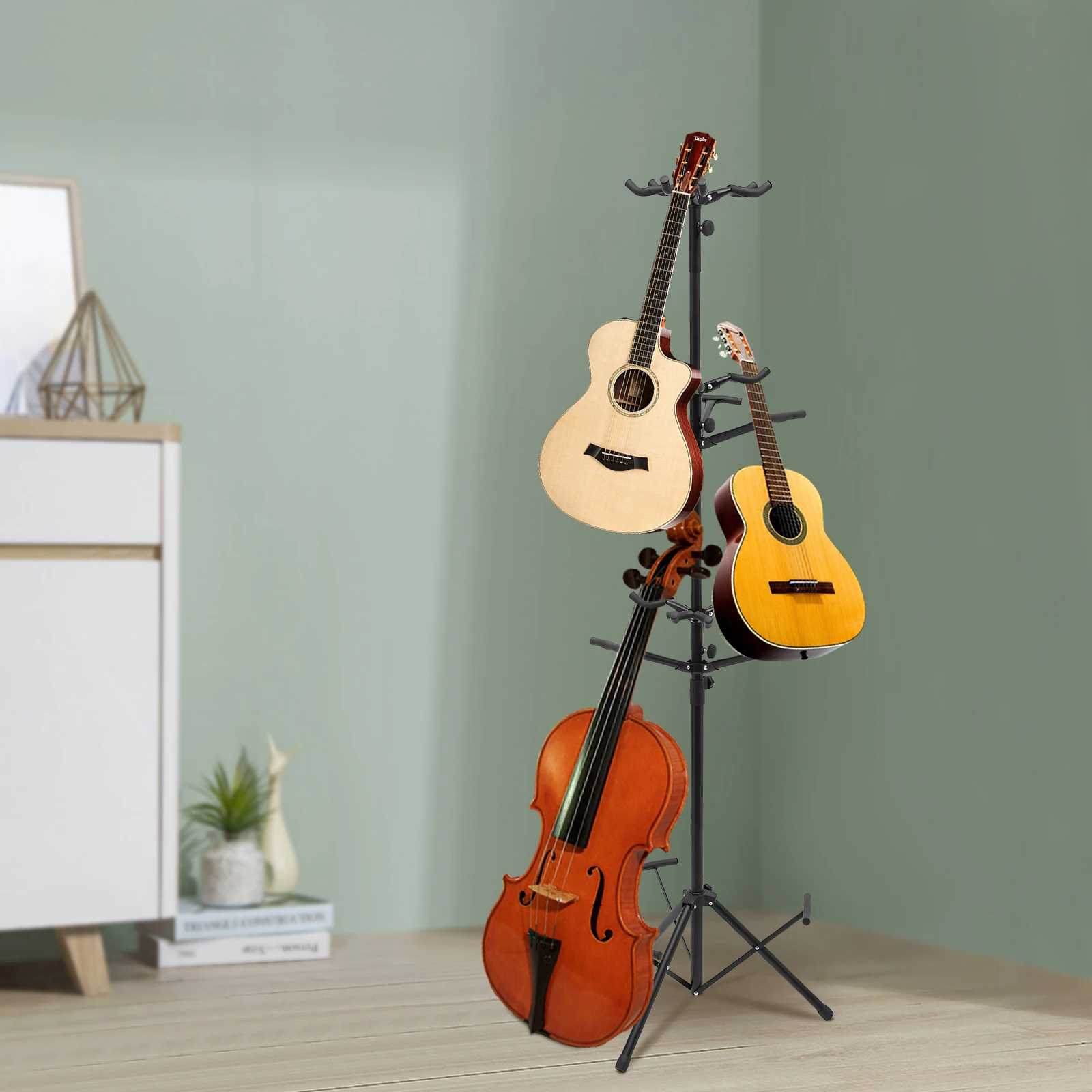 

3 Tiers 9 Guitars Tree-Shaped Multi-Stand Guitar Display Stand Vertical Style Support Standing Rack for Guitar Ukulele Bass