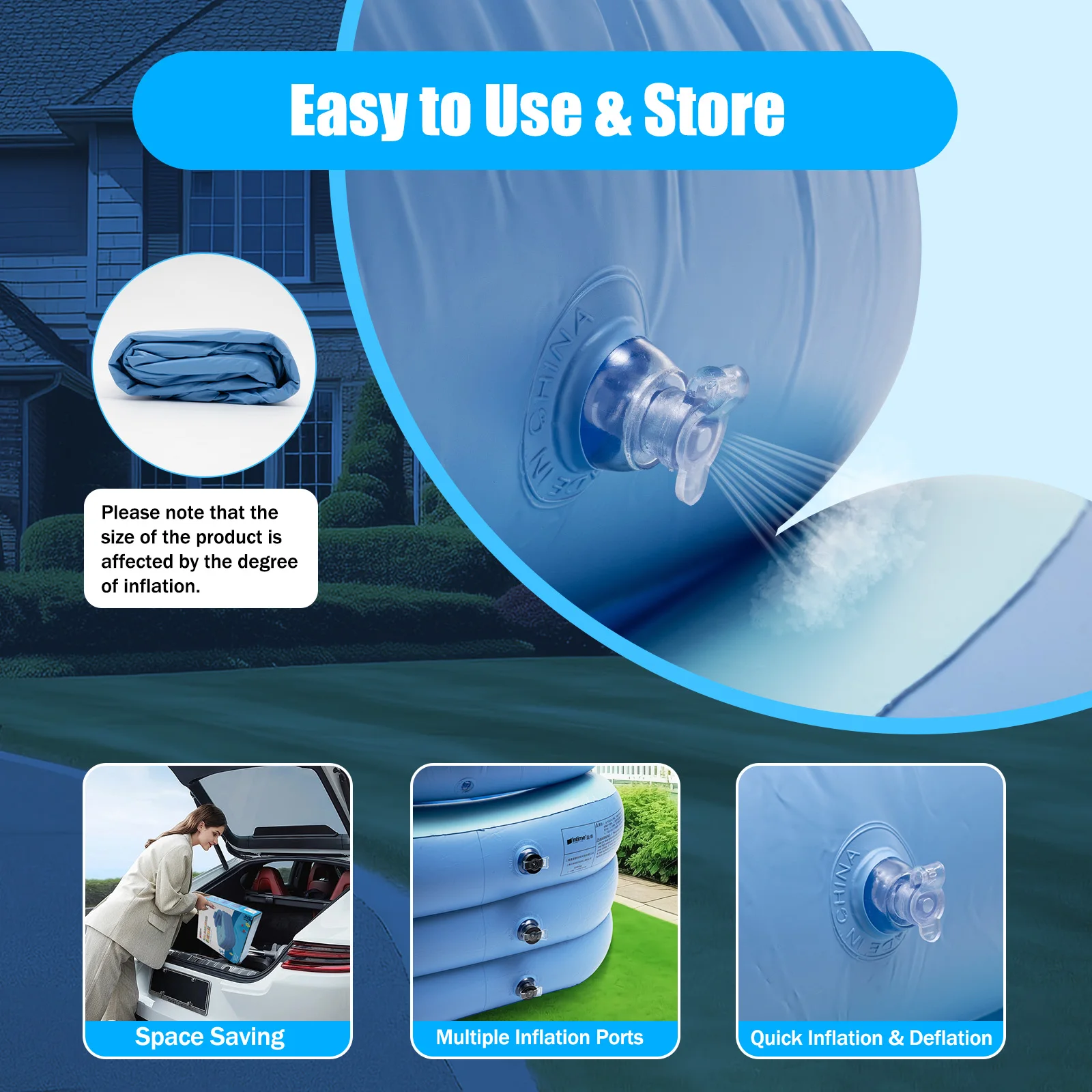 Foldable Inflatable BathTub Travel Blue/Pink Bath Tub for Adults Large Tub Spa 1.6m Home Swimming Pool Application (PVC) portable ice bath tub