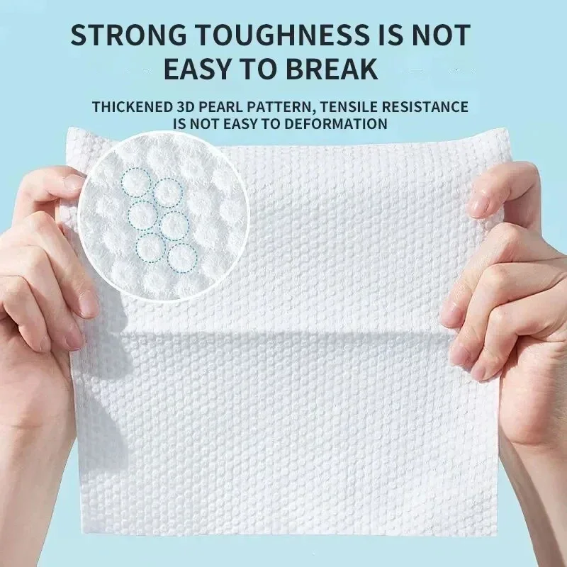 50pcs Disposable Face Wash Towel Extractable Cotton Soft Towel Cotton Beauty Salon Cleansing Face Wipe