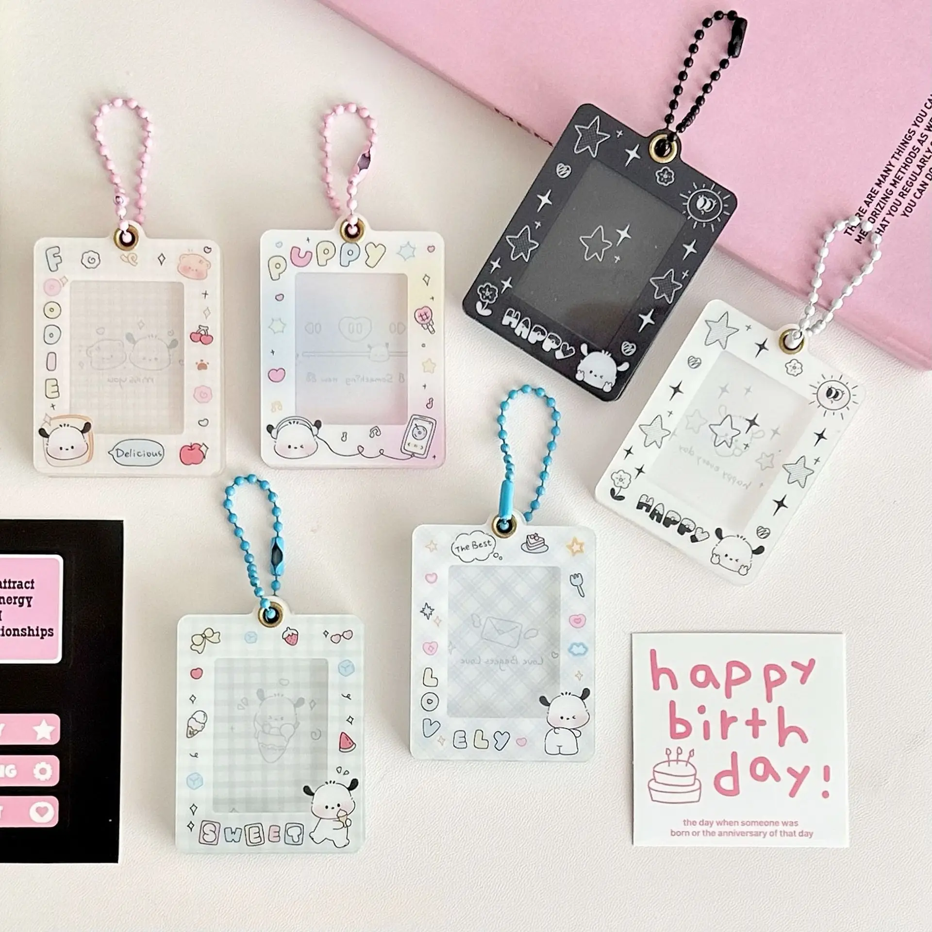 

Cute Little Dog One Inch Magnetic Acrylic ID Brick Desktop Protection Film Card Set