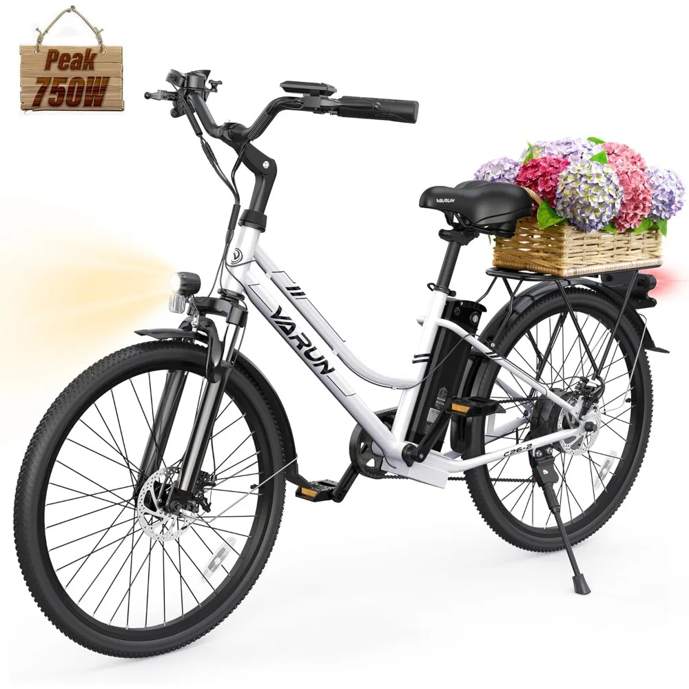 Electric Bike for Adults-500W Electric Bicycle Up to 40 Miles, Removable Battery, 7-Speed, and Shock Absorber,26" Ebike