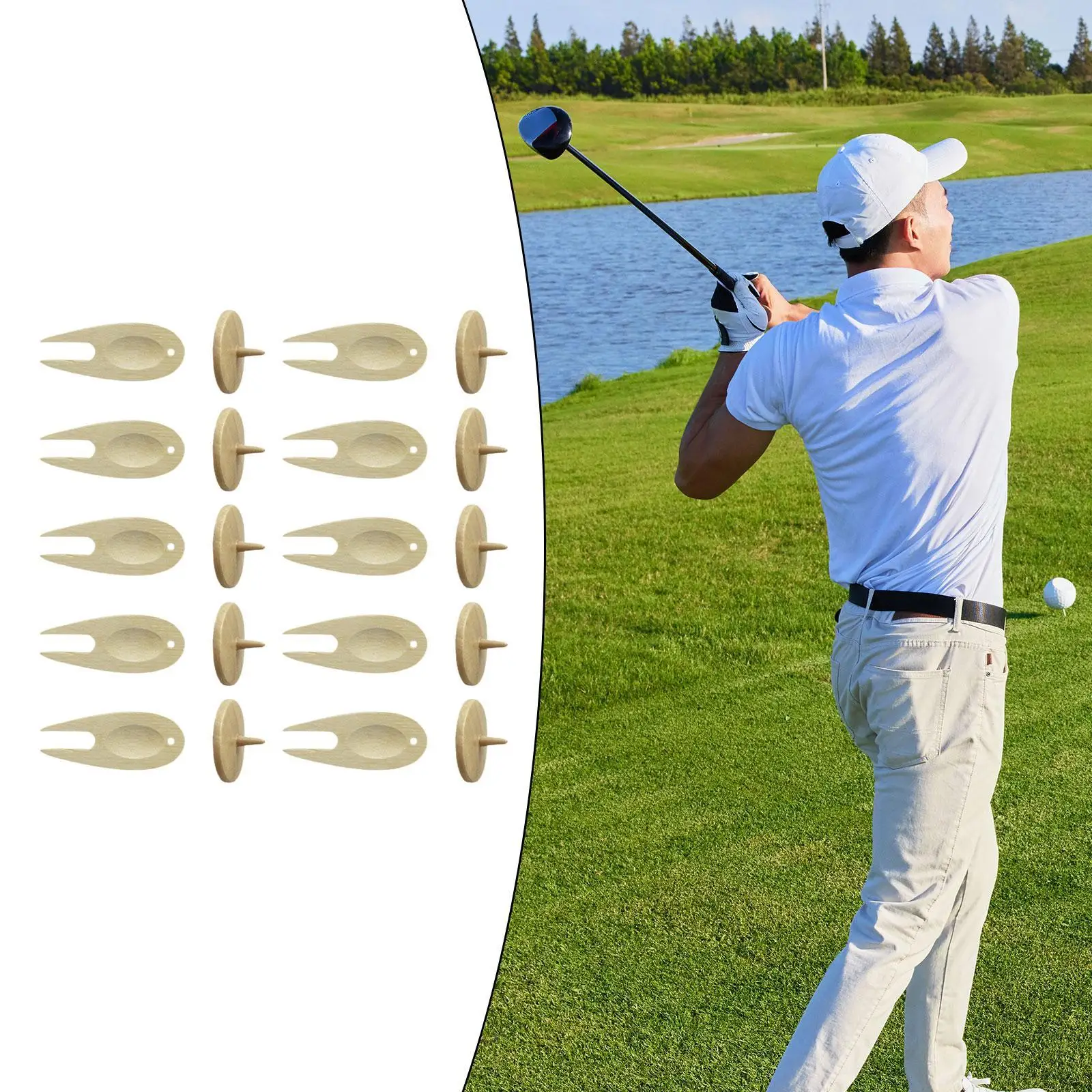 Golf Divot Repair Tool, Golf Ball Markers, Ball Position Marker, Mark Fork for Outdoor Beginner