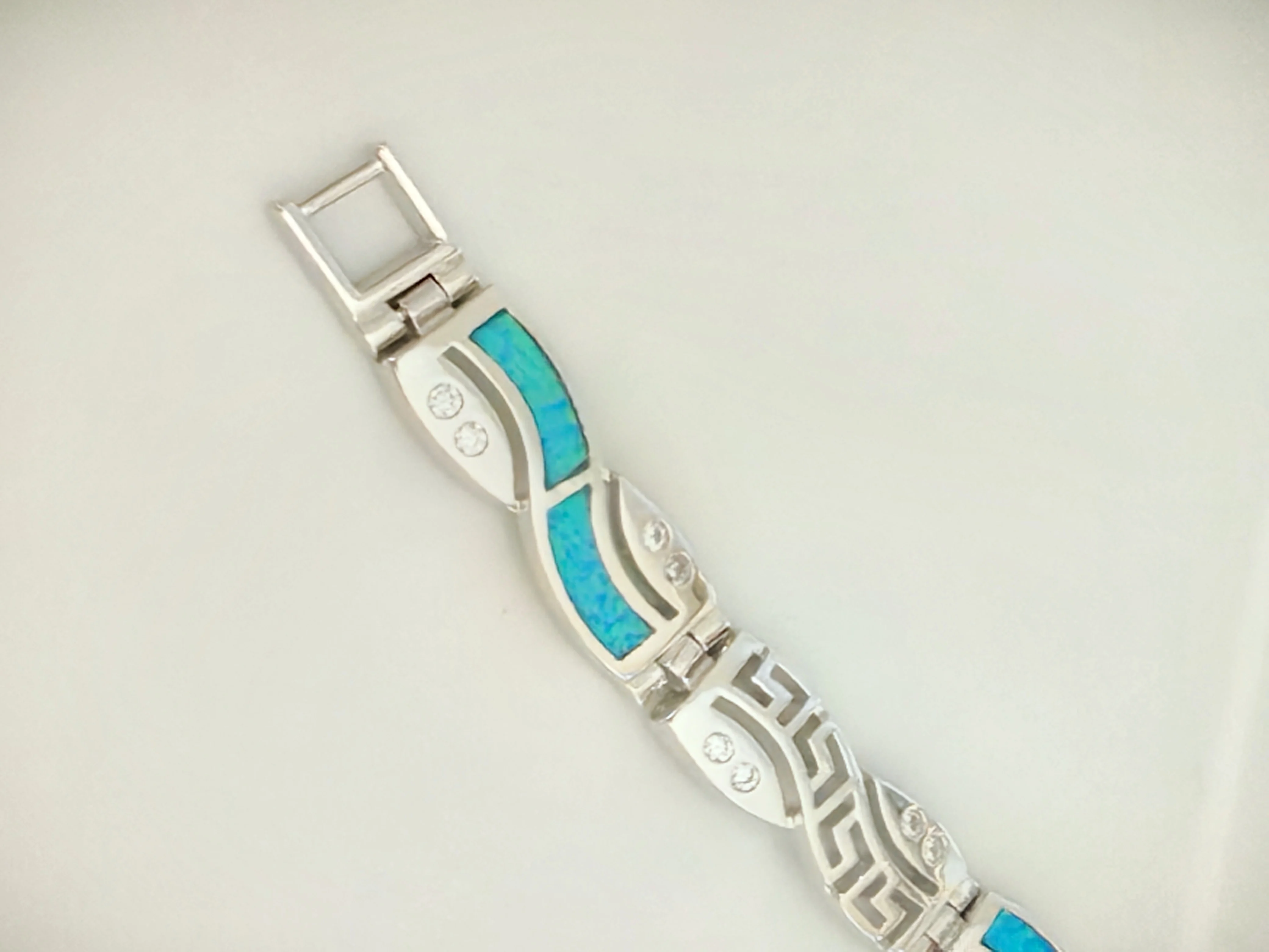 JLB-149 Fashion Bracelets Chinese Pattern Blue Opal Gem Charm Bracelets For Women's Bracelets & Bangles