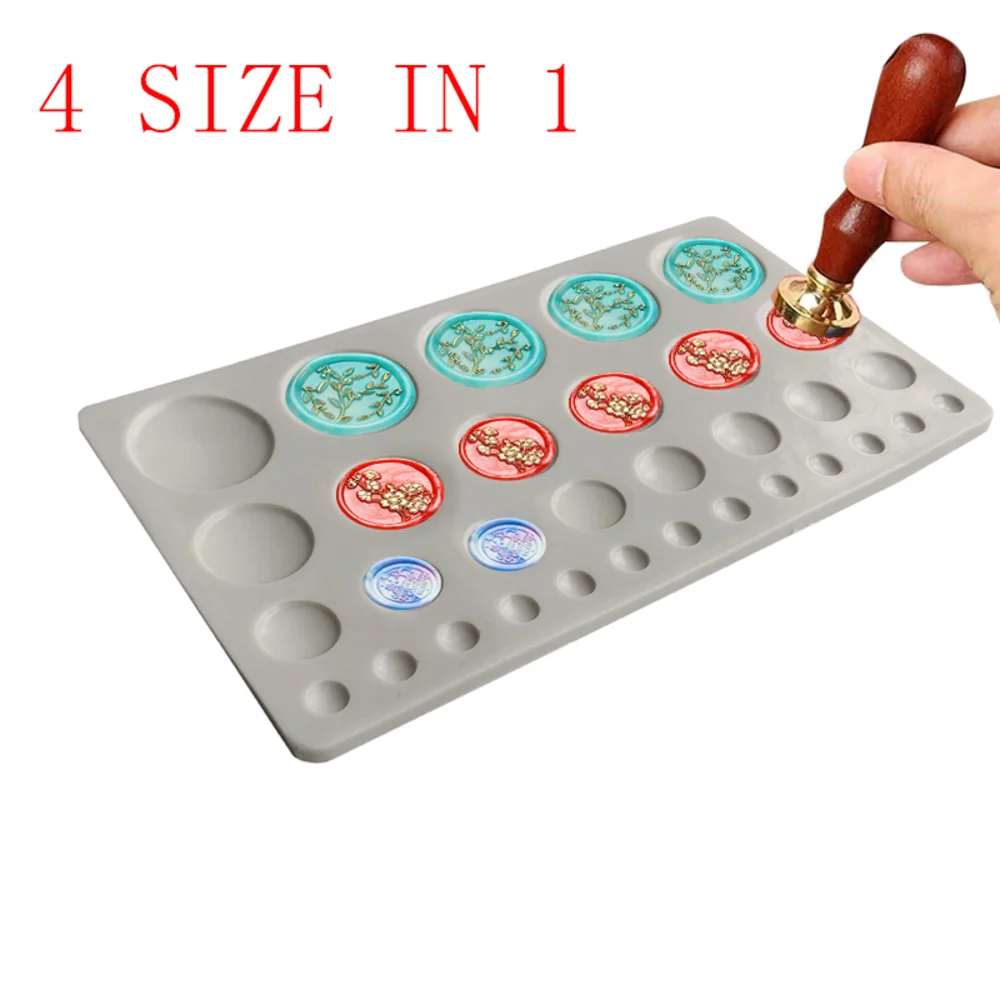 Multisize In One Silicone Pad Wax Seal Stamp Mold Silicone Pad Mat Wax