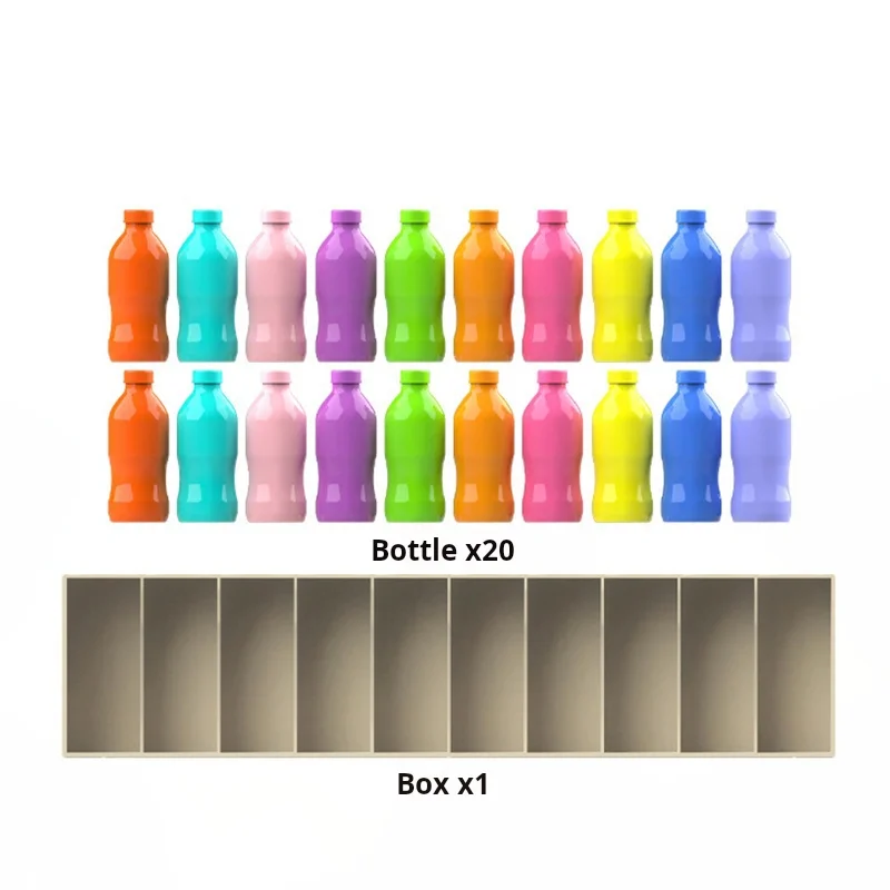 Jeu éducatif De Tri De Couleurs – Memory Et Matching, En Bois, 14 Bouteilles, Pour Enfants Et Adultes, Intérieur/extérieur