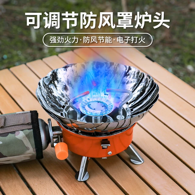 A827 Outdoor Camping Picnic Foldable Windproof Lotus Stove Portable Electric  Ignition Gas Stove - AliExpress