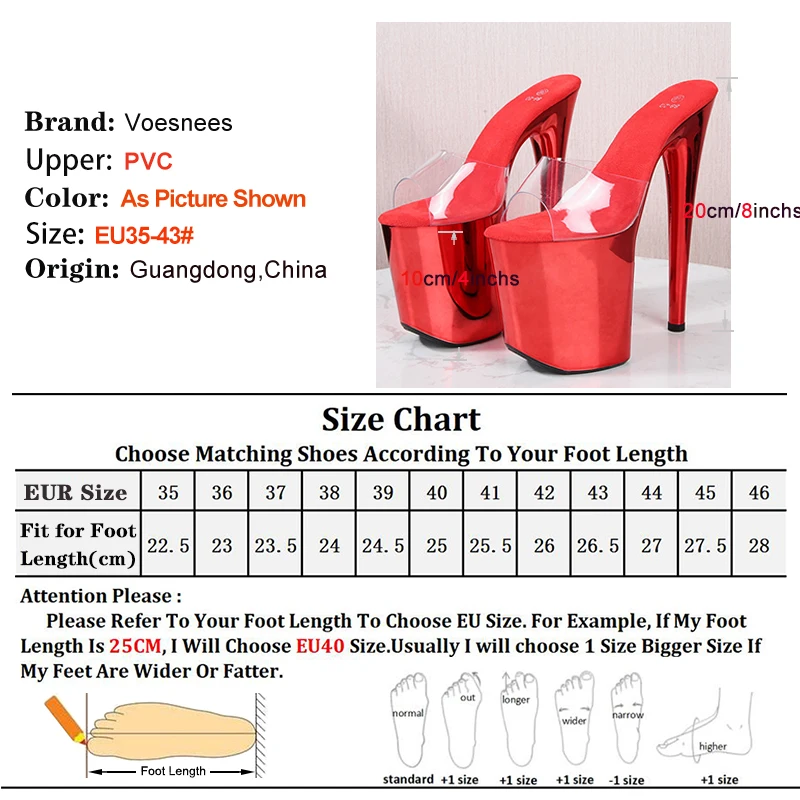 2026 New Transparent PVC Stiletto Slippers Women Platform Sandals Slides Model Catwalk Show Shoes Summer 20CM Extreme high heels
