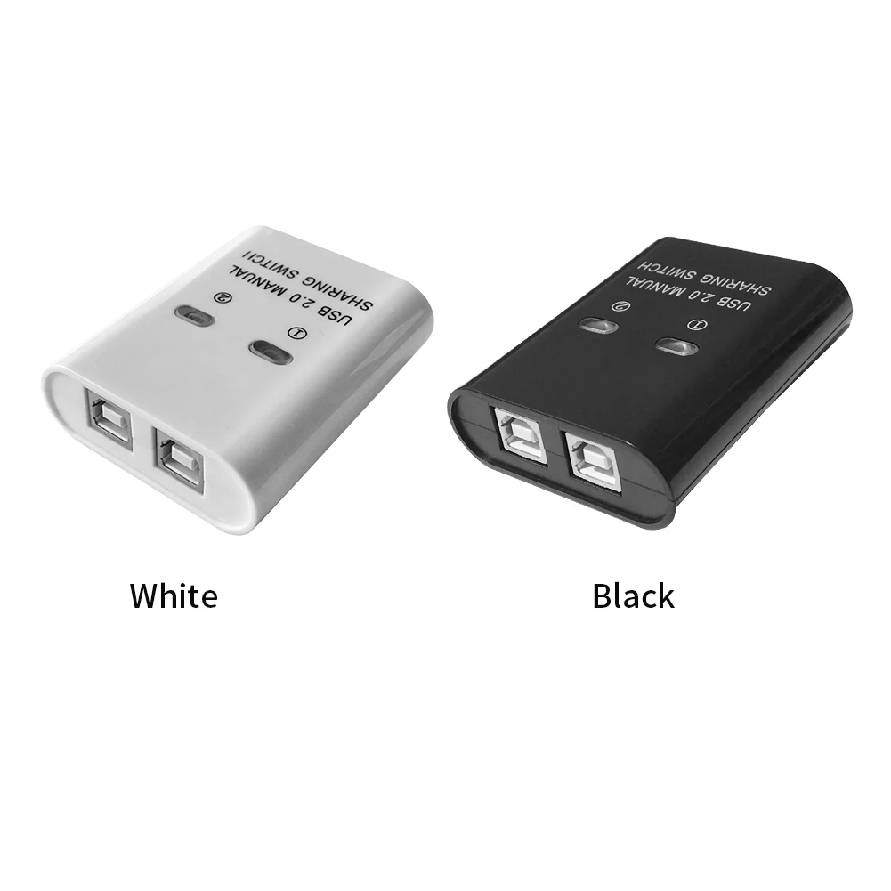 Electronic Button Home Office 2 Port Long Distance Manual 2 In 1 Out Plug And Play Efficient Splitter Converter USB Printer Hub usb splitter converter