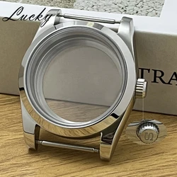 Silver 36mm/40mm Watch Case with Sapphire Glass and 904L Stainless Steel - 40MM Case NH35 NH36 (Top 10.Glass Back)