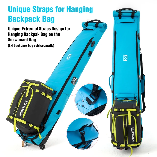 Borsa Per Snowboard Con Ruote - Regolabile, Impermeabile, Protezioni ABS, Per Viaggi Aerei - Foto 7