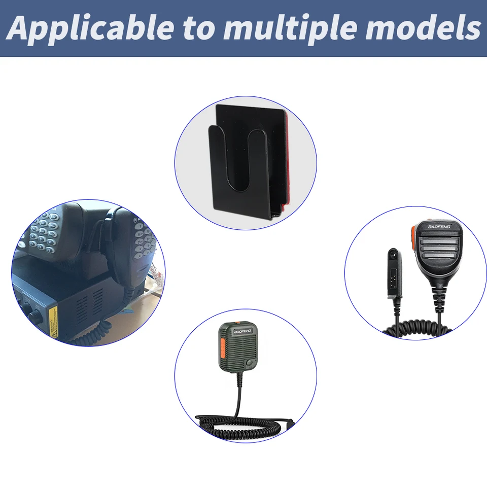 Supporto Per Microfono Per Auto CB E Walkie-Talkie – Clip In Metallo Adesiva, Facile Da Montare