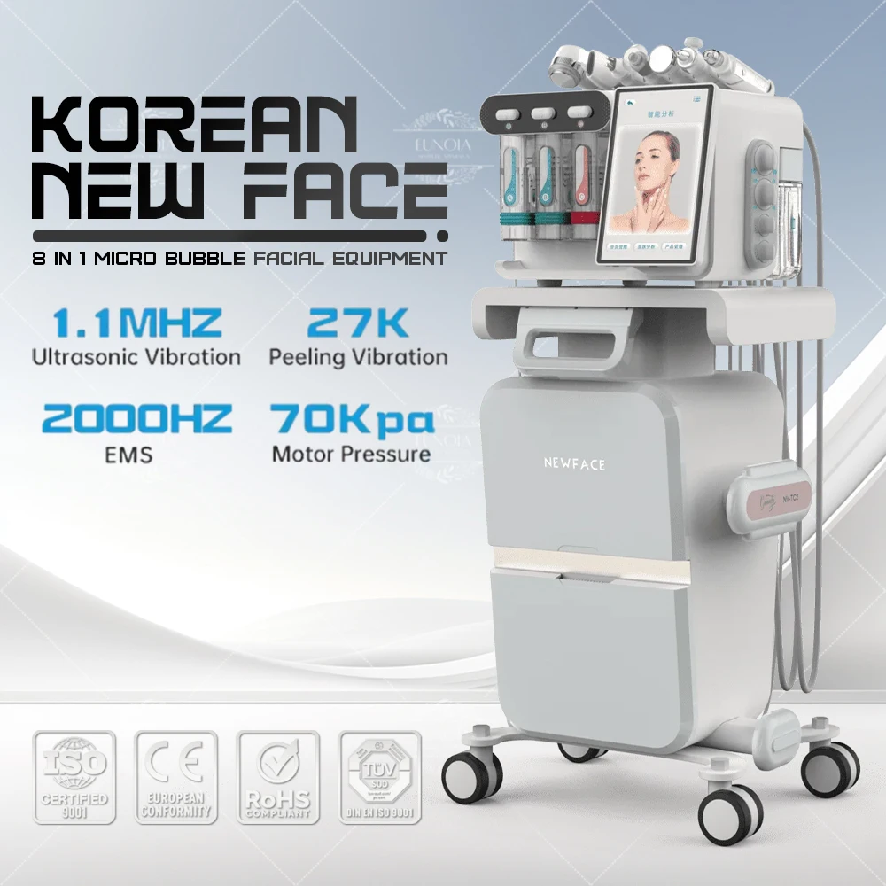 

Korean New Face 8 in 1 Small Bubble Facial Skin Management Machine Hydradermabrasion Deep Cleansing Ultrasonic Face Lifting