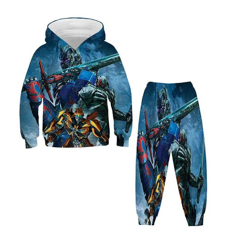pajamas for girls Animal Robot 3D Hoodie and Pants Set, Hot Movies, Kids Tops, Girls Sportswear Sets, Kids Jackets,4T-14T children's clothing sets in bulk