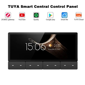 Tuya Wifi Smart Touch Screen Center Control Panel Voice Control Alexa Built-in ZigBee Gateway IR Bluetooths Audio wall Amplifier 1